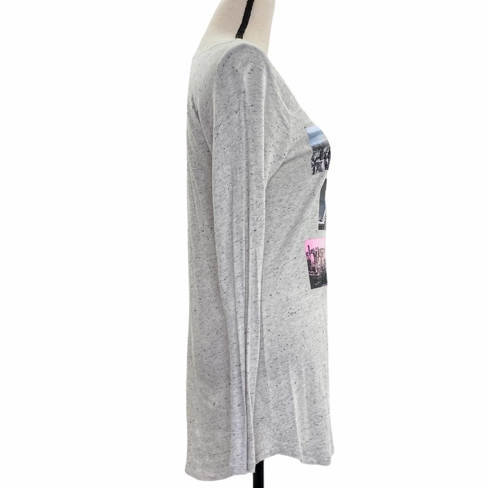 JUSTICE Girl's Gray Inspirational Graphic Long Sleeve High Low T-Shirt - Picture 4 of 12